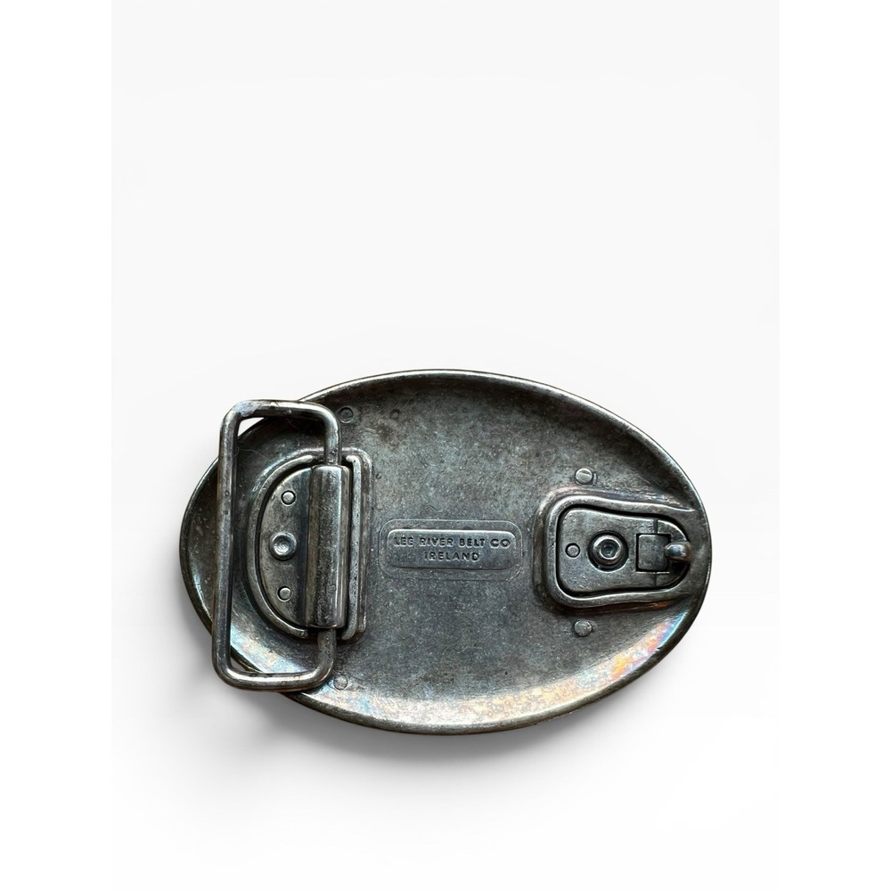 Vintage Lee River Ireland Celtic Swans Belt Buckle Pewter Irish Knotwork Birds - Picture 4 of 7